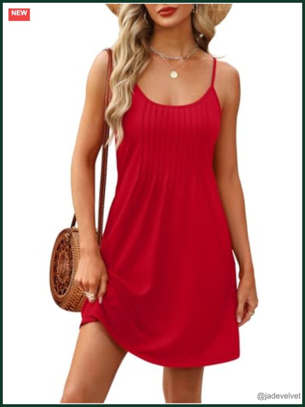 Adjustable Spaghetti Strap Summer Sundress with Pockets